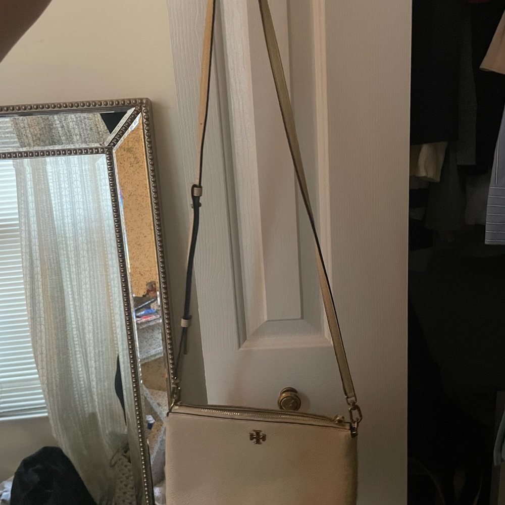Tory Burch Gold Structured Crossbody Bag